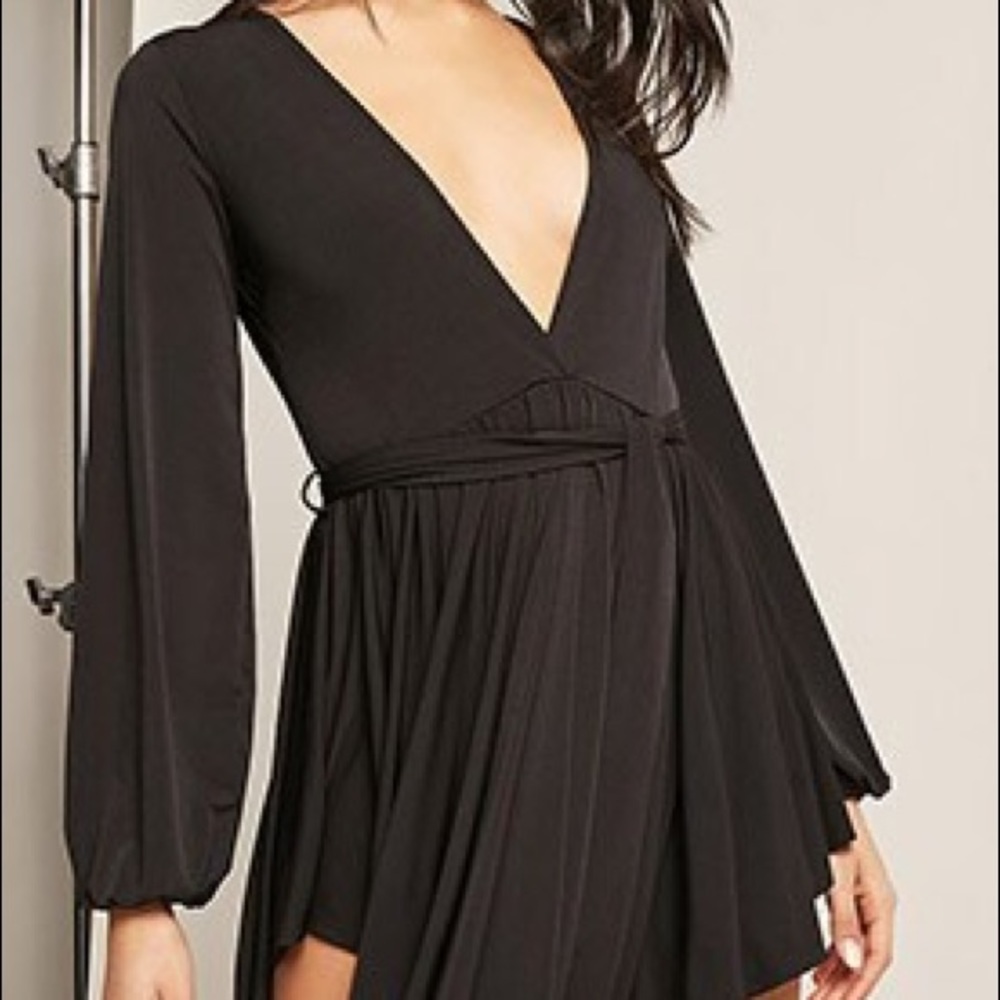 Belted flounce dress